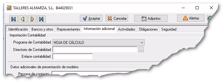 Ficha de datos de la Empresa